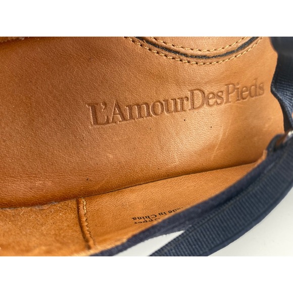 L'amour des pieds navy blue lace up ballet flats suede Bentham sz 7 comfort EUC - Picture 4 of 10